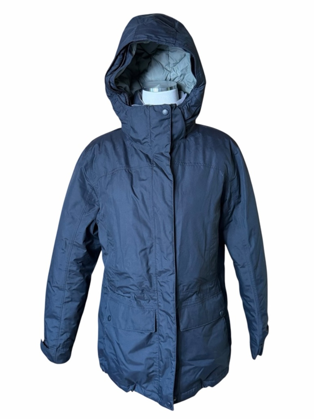 LL Bean Baxter State Parka Down Jacket Coat Hooded Women Size Medium Blue